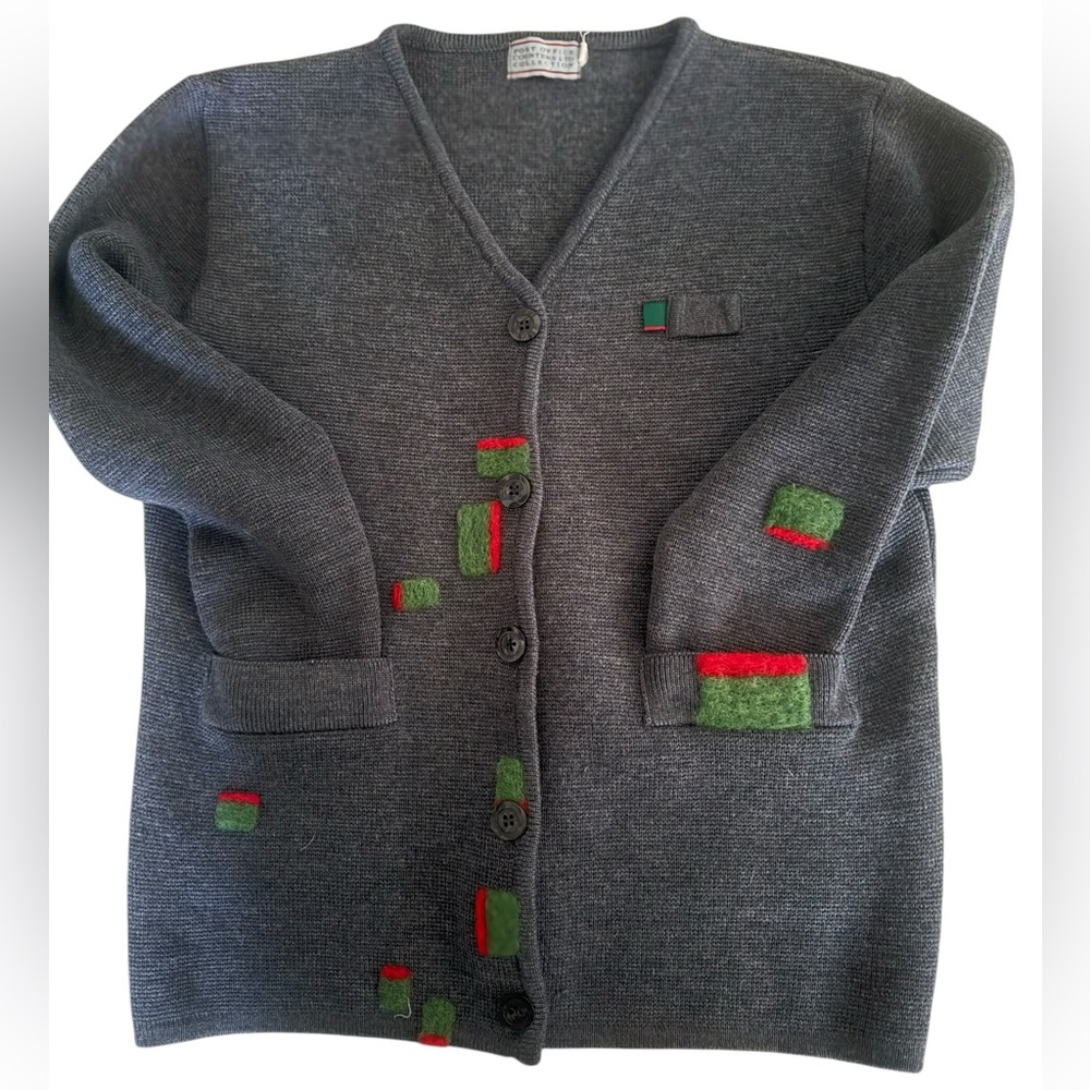 VINTAGE Post Office Counters LTD Collection V Neck Wool Blend Cardigan Small